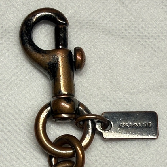 Coach “Tea Rose” Collection BagCharm Keychain Bronze Metal Hangtag and HDWRE - Picture 6 of 13